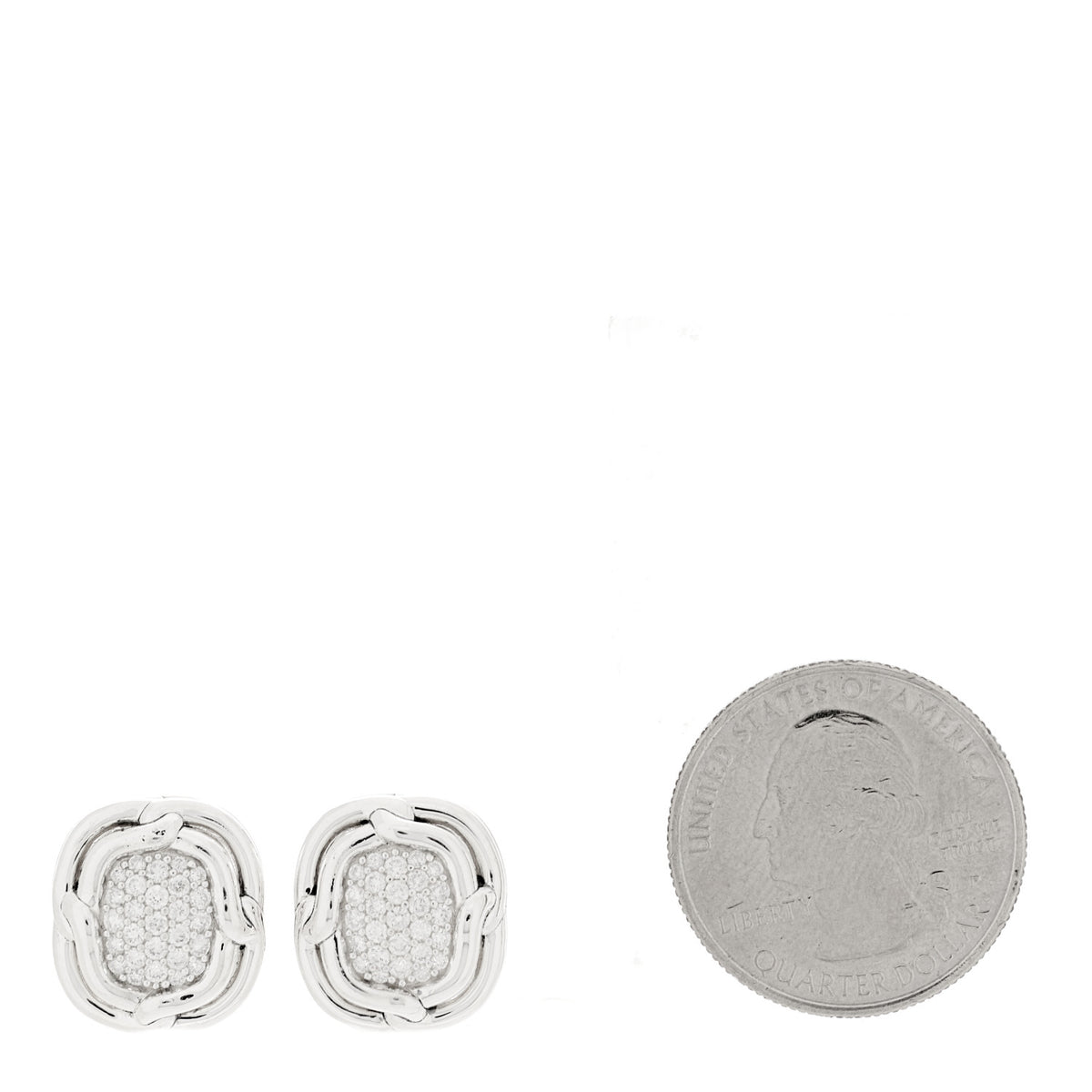 Sterling Silver Diamond Labyrinth Pave Earrings