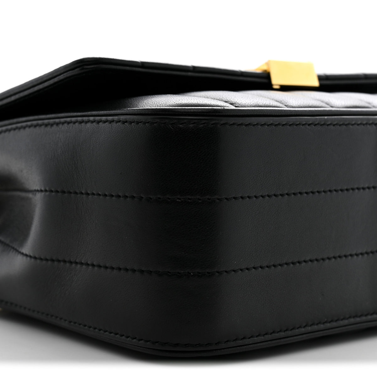 Saint Laurent Lambskin Matelasse Monogram Medium Vicky Chain Bag Black 9 of 10
