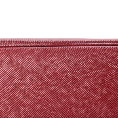 Prada Saffiano Cuir Large Double Bag Cherry 12 of 14