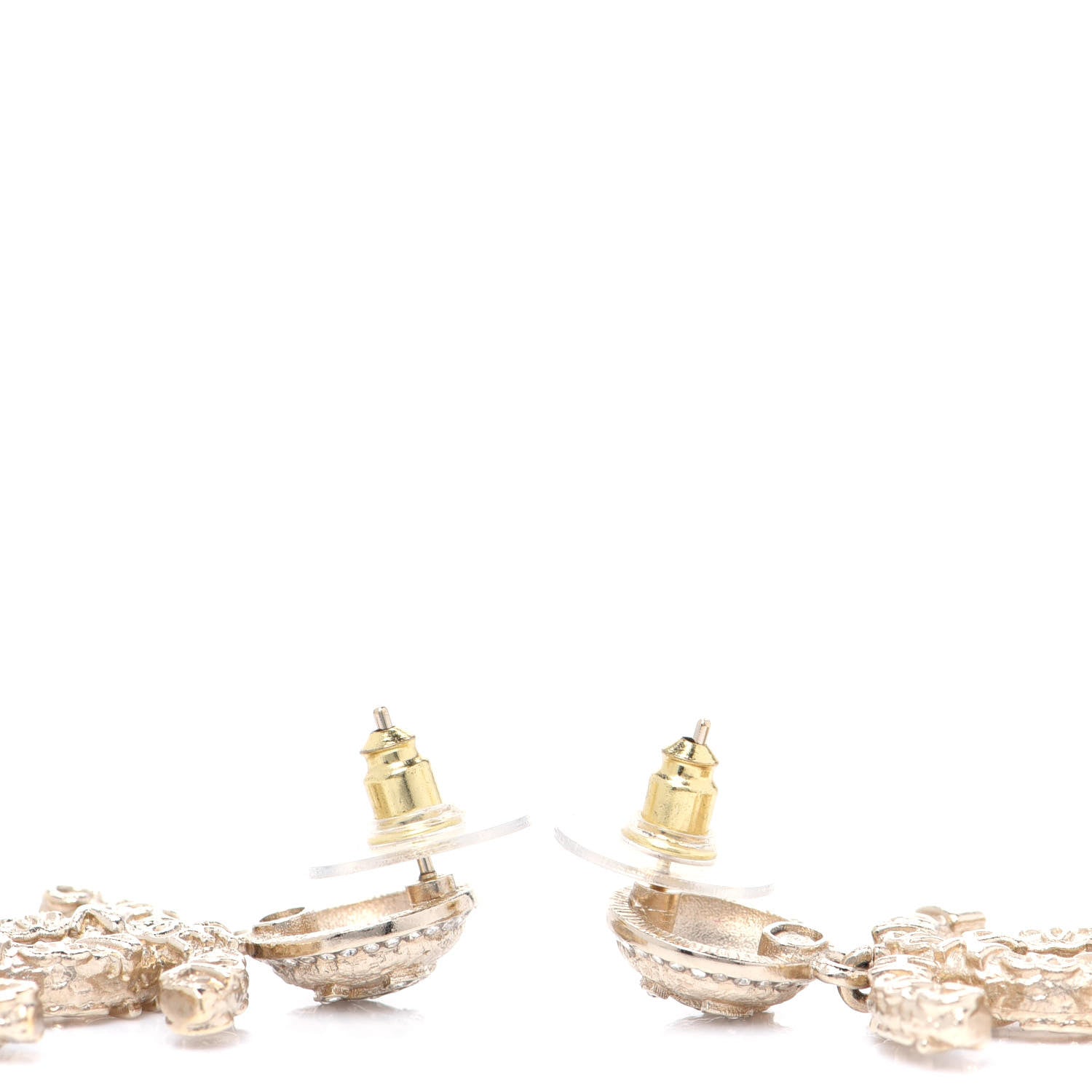 Chanel Crystal CC Drop Logo Earrings Gold 4 of 6