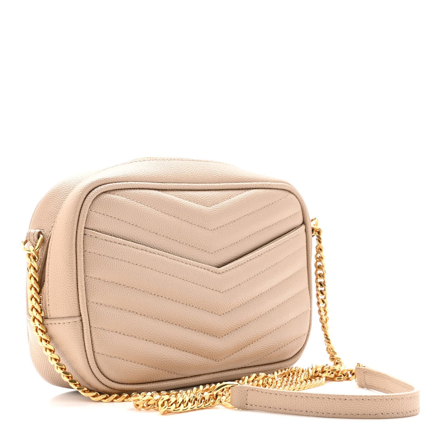 Grain De Poudre Matelasse Monogram Mini Lou Camera Bag Dark Beige