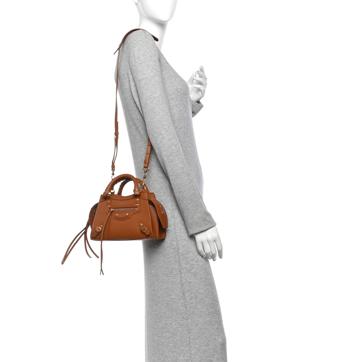 Smooth Calfskin Neo Classic Gold Hardware Mini City Camel