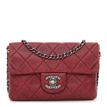 Chanel Lambskin Quilted Mini Mineral Nights Flap Crossbody Bag Dark Red 1 of 17
