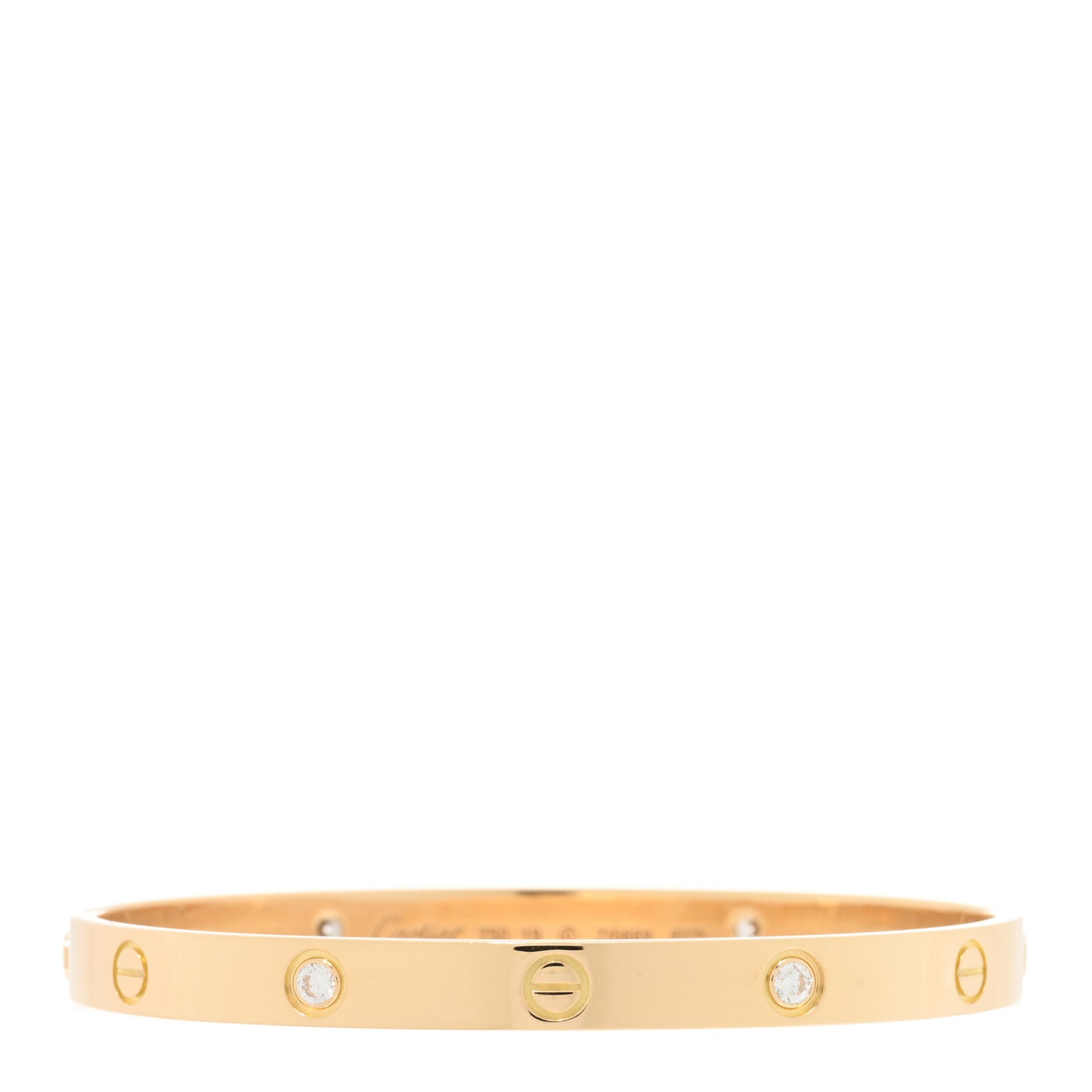 18K Yellow Gold 4 Diamond LOVE Bracelet 19
