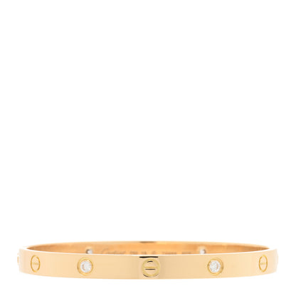 Cartier 18K Yellow Gold 4 Diamond LOVE Bracelet 19 1 of 5