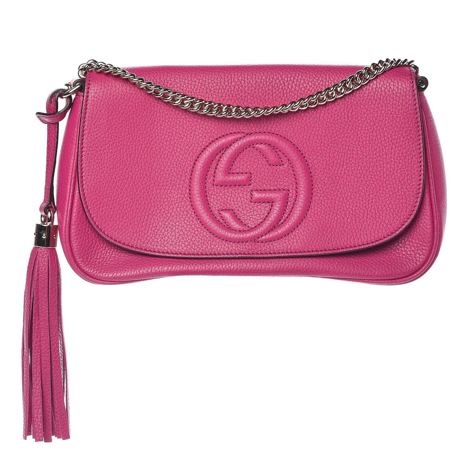 Gucci Cellarius Calfskin Medium Soho Flap Crossbody Bright Bouganville 1 of 9