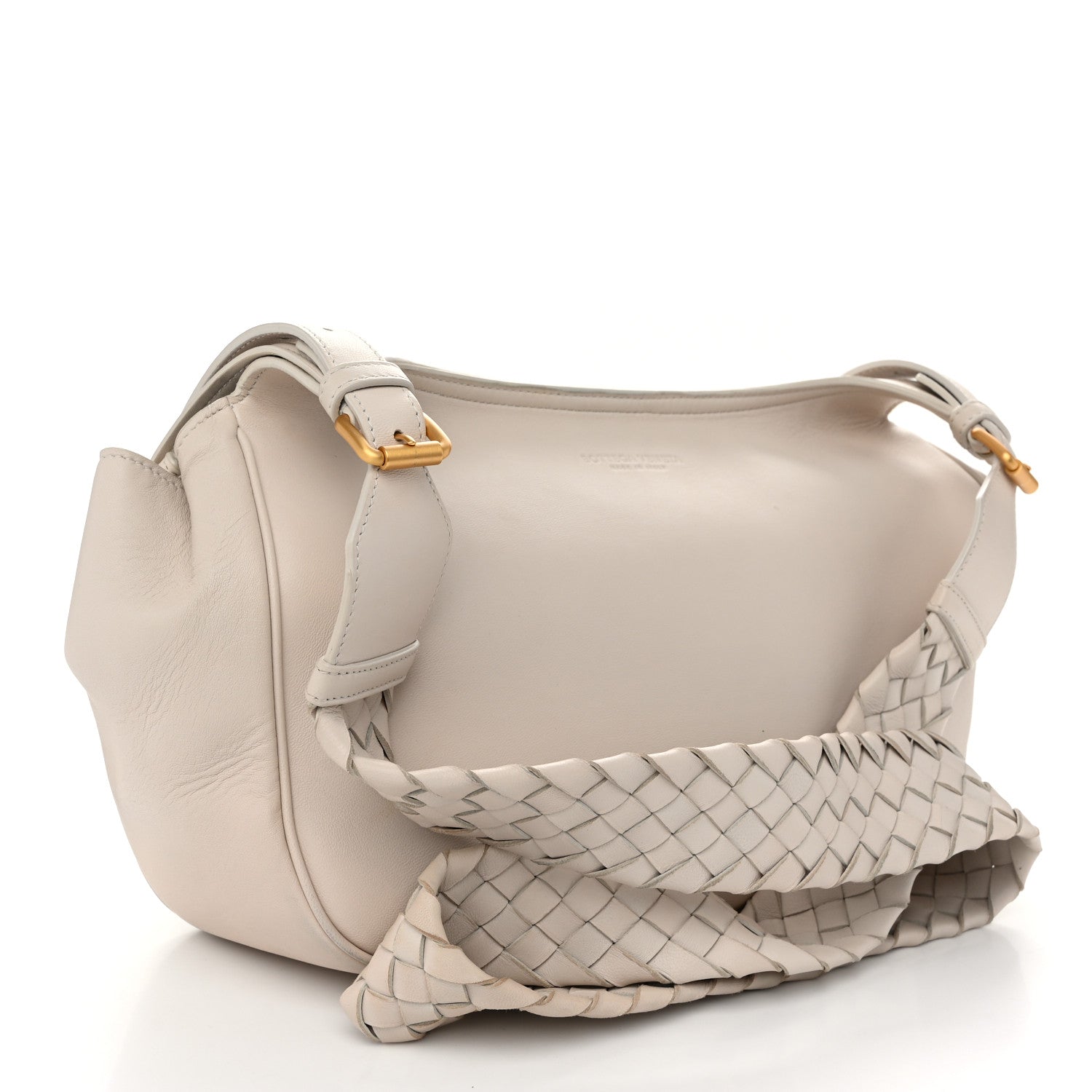 Bottega Veneta Nappa Intrecciato Strap Shoulder Bag White 3 of 10