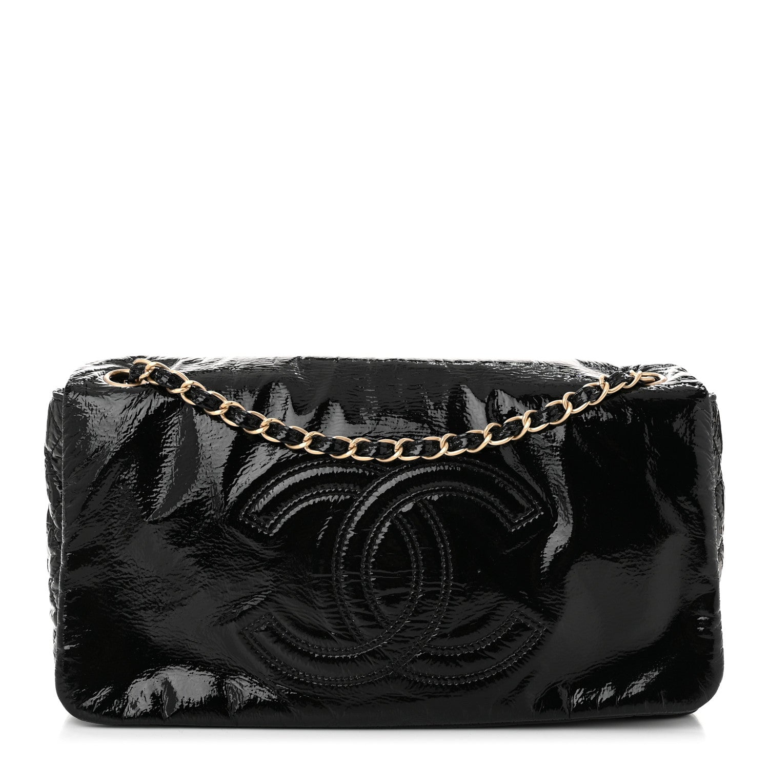 Chanel Vinyl XL Rock and Chain Flap Black 1 of 10