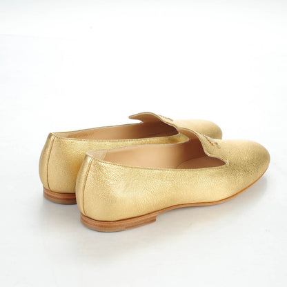 Chanel Metallic Calfskin CC Loafers 37.5 Gold 4 of 8