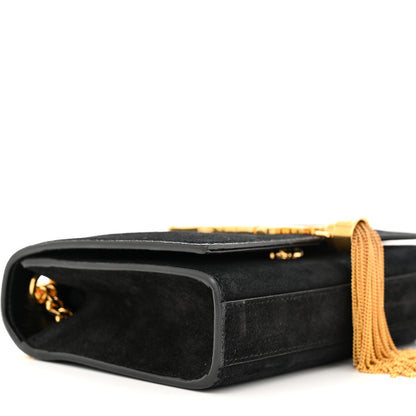 Saint Laurent Suede Small Classic Monogram Kate Tassel Satchel Black 8 of 10