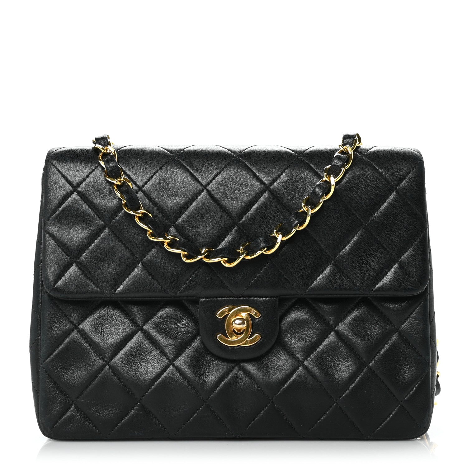 Chanel Lambskin Quilted Mini Square Flap Bag Black 2 of 18