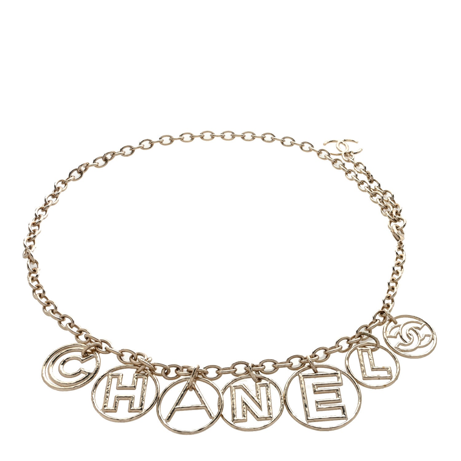 Chanel Metal Hoop Cuba Logo Belt Gold 1 of 3