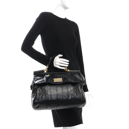 Dolce & Gabbana Eel Large Miss Sicily Satchel Black 3 of 12
