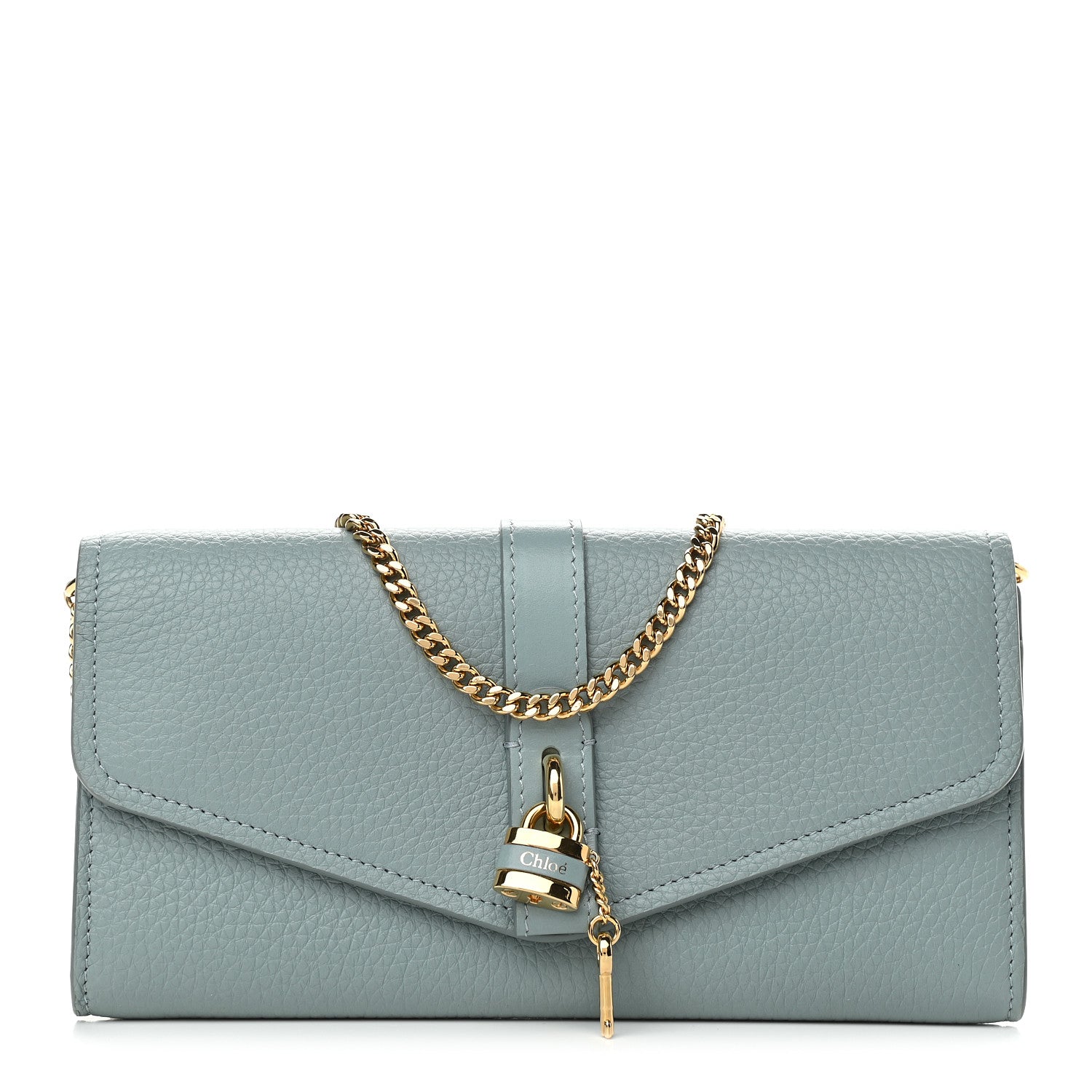 Chloe Grained Calfskin Aby Chain Wallet Faded Blue 1 of 8