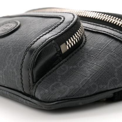 Gucci GG Supreme Monogram Textured Calfskin Retro Interlocking G Belt Bag Black 10 of 11