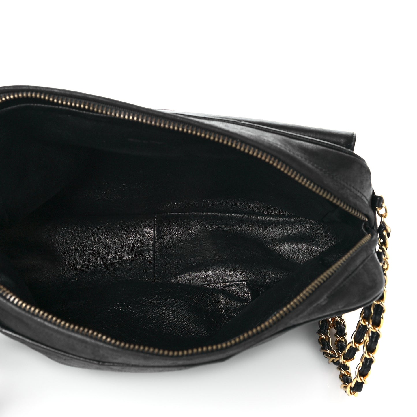 Lambskin Quilted CC Tassel Camera Case Black
