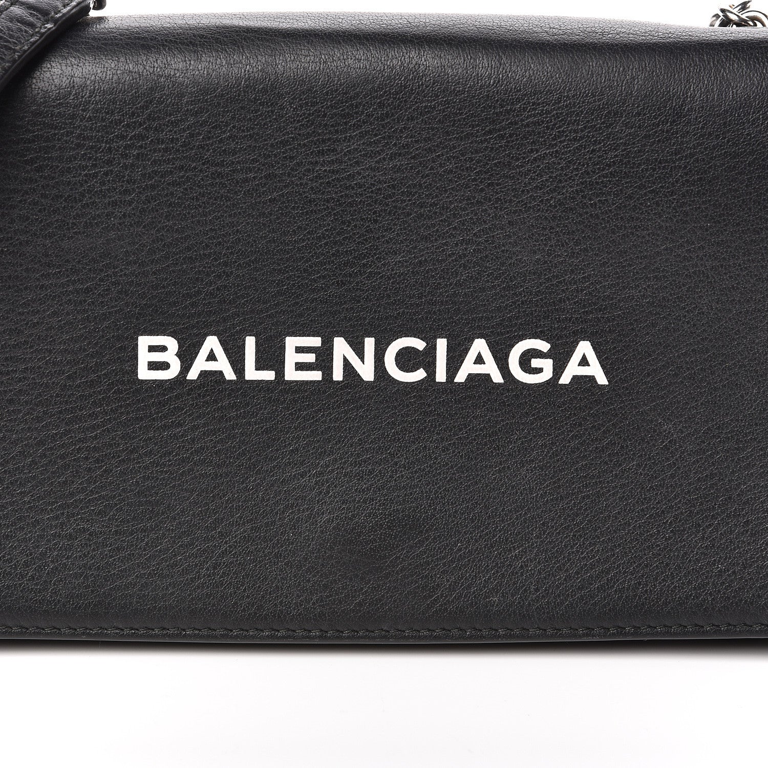 Balenciaga Pebbled Calfskin Everyday Chain Wallet Black 11 of 13