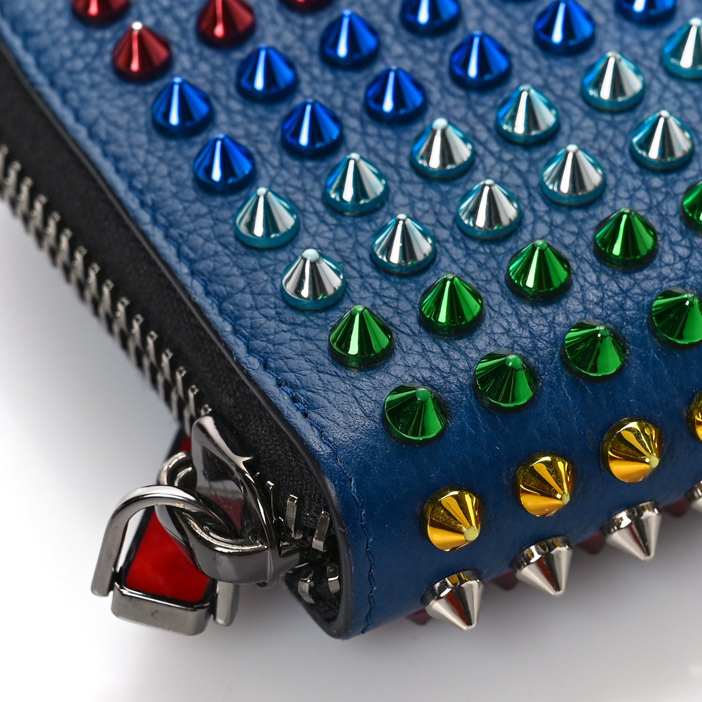 Calfskin Paris Panettone Spiked Zip Around Wallet Multicolor