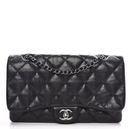 Chanel Lambskin Quilted Large 3 Flap Black 1 of 9