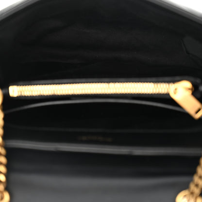 Saint Laurent Calfskin Y Quilted Monogram Small Loulou Chain Satchel Black 4 of 9