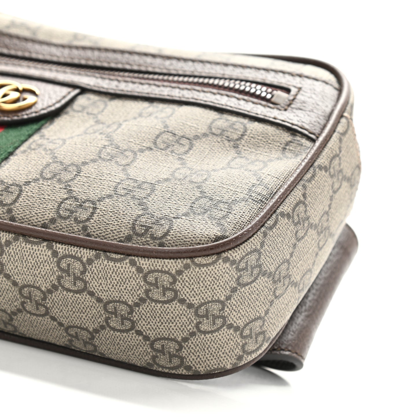 Soft GG Supreme Monogram Medium Ophidia Belt Bag Dark Brown