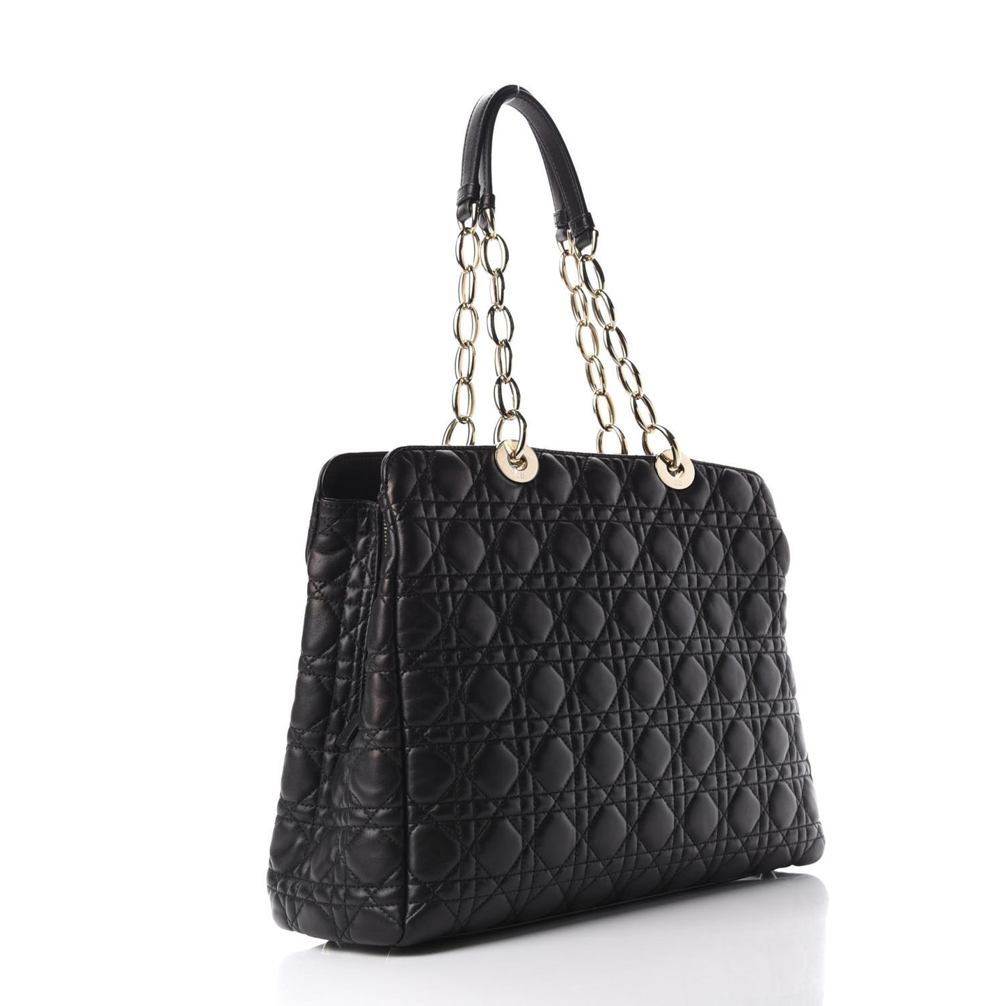 Lambskin Cannage Large Dior Soft Shopping Tote Black