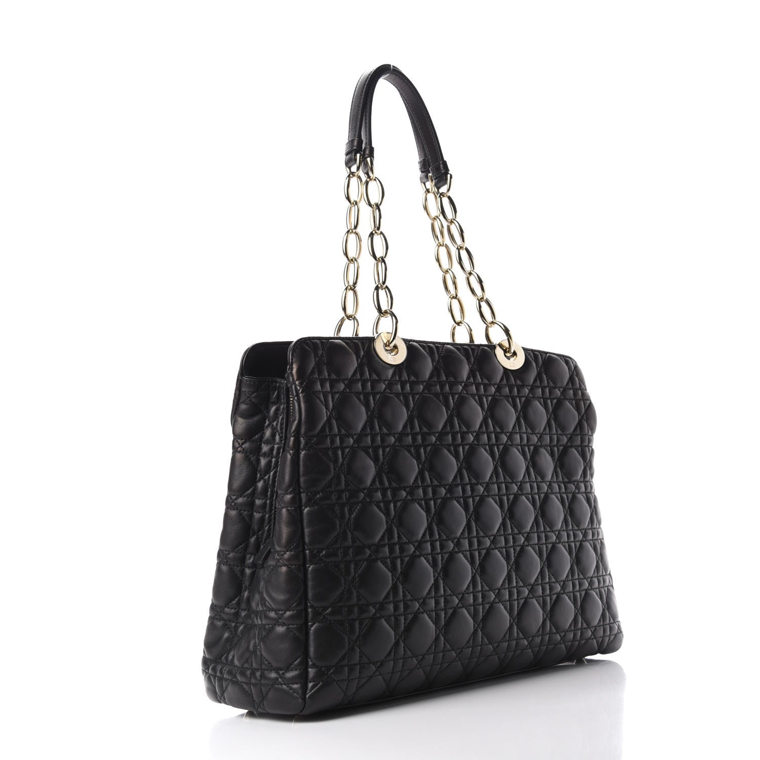 Christian Dior Lambskin Cannage Large Dior Soft Shopping Tote Black 2 of 9