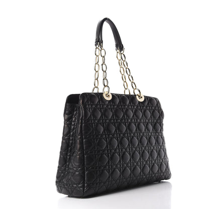 Christian Dior Lambskin Cannage Large Dior Soft Shopping Tote Black 2 of 9
