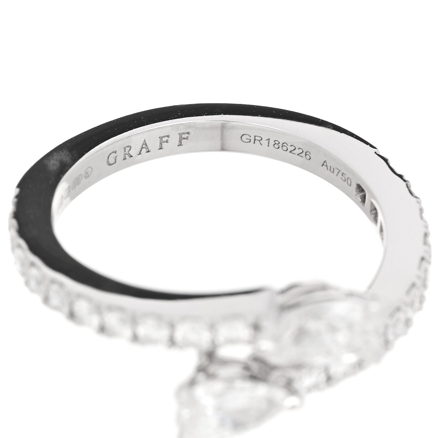 18K White Gold Diamond Duet Wraparound Ring 49 4.75