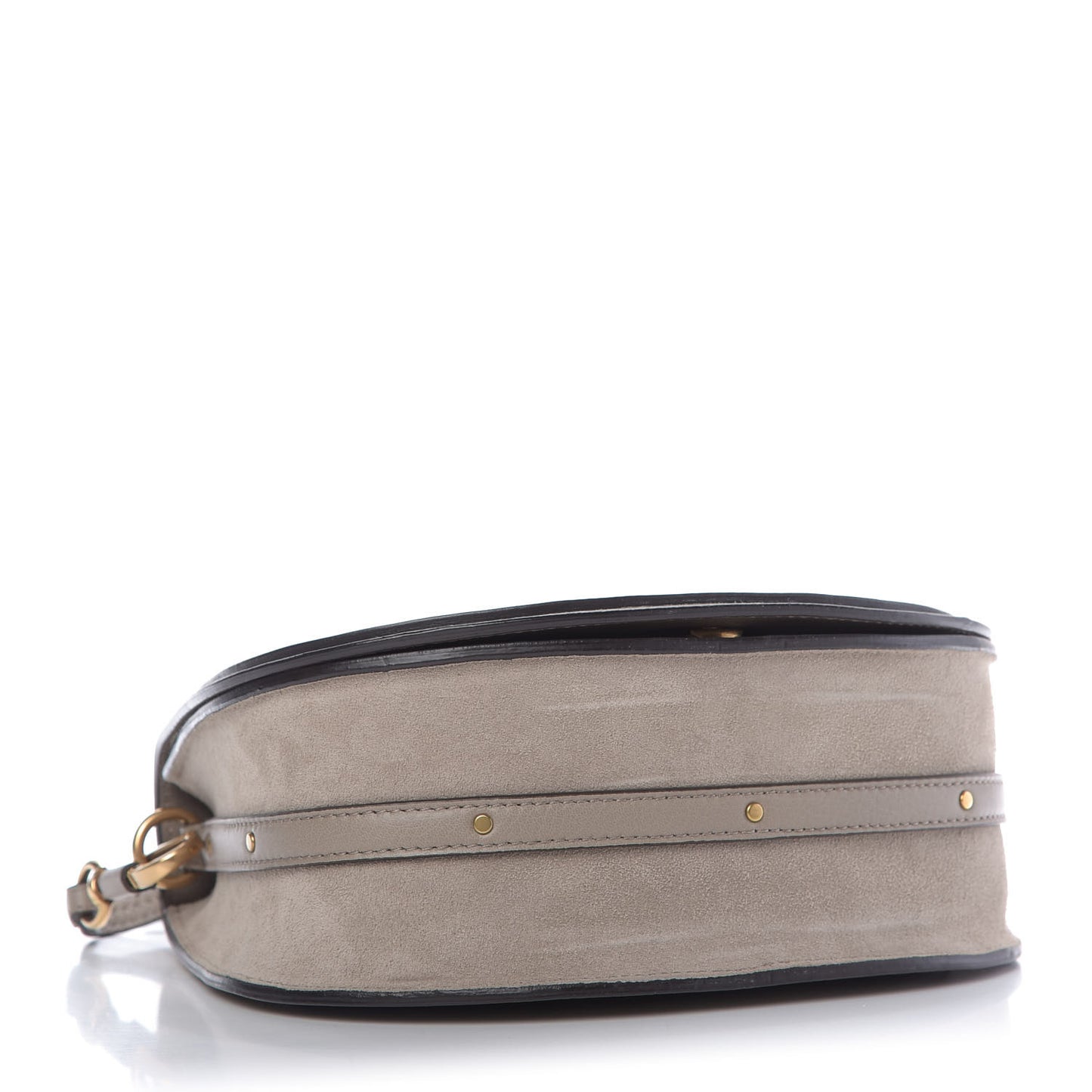 Calfskin Suede Medium Nile Bracelet Bag Motty Grey