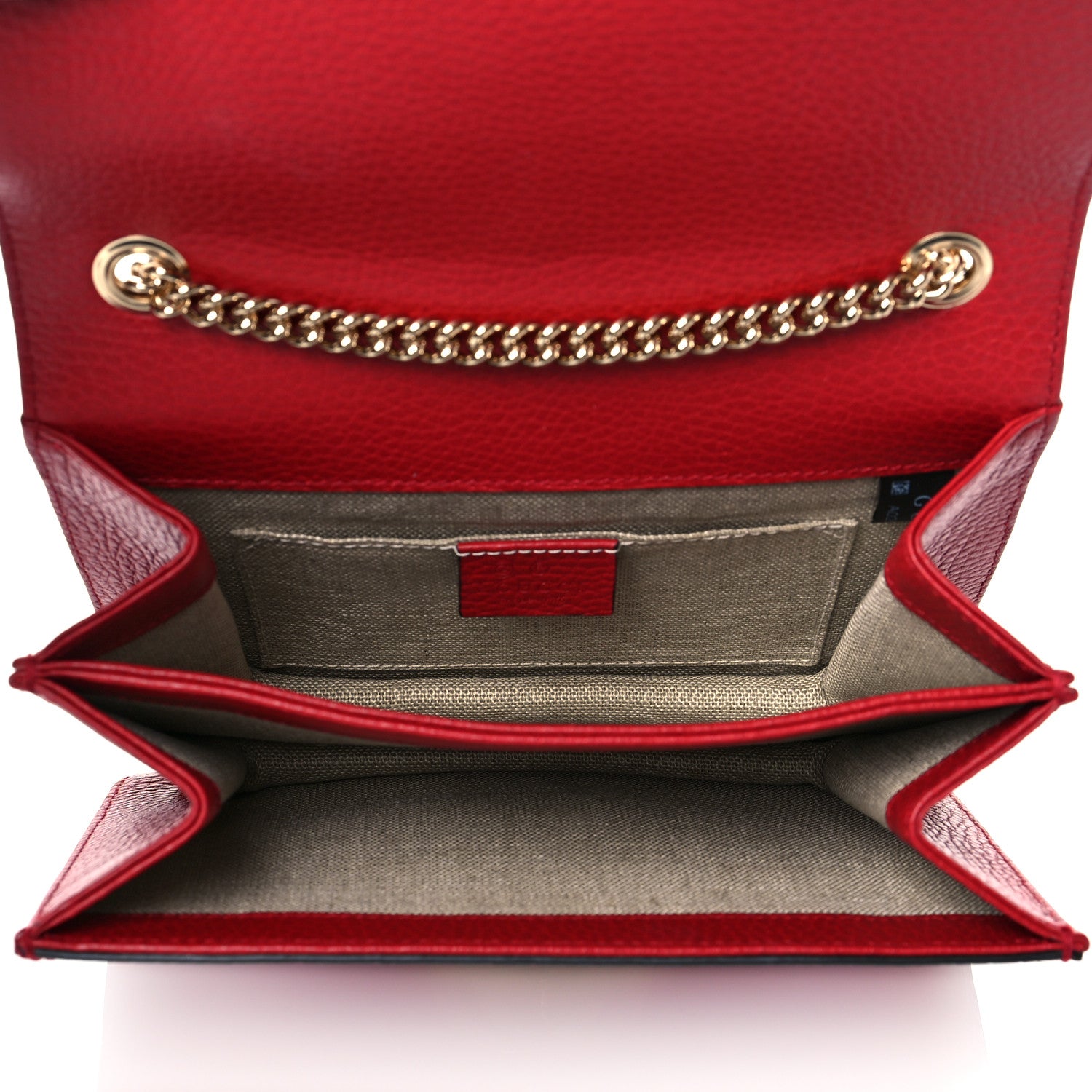 Gucci Dollar Calfskin Small Interlocking G Shoulder Bag Red 5 of 11