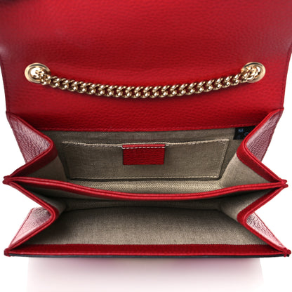 Gucci Dollar Calfskin Small Interlocking G Shoulder Bag Red 5 of 11