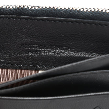 Bottega Veneta Calfskin Intrecciato Zip Card Holder Black 8 of 9