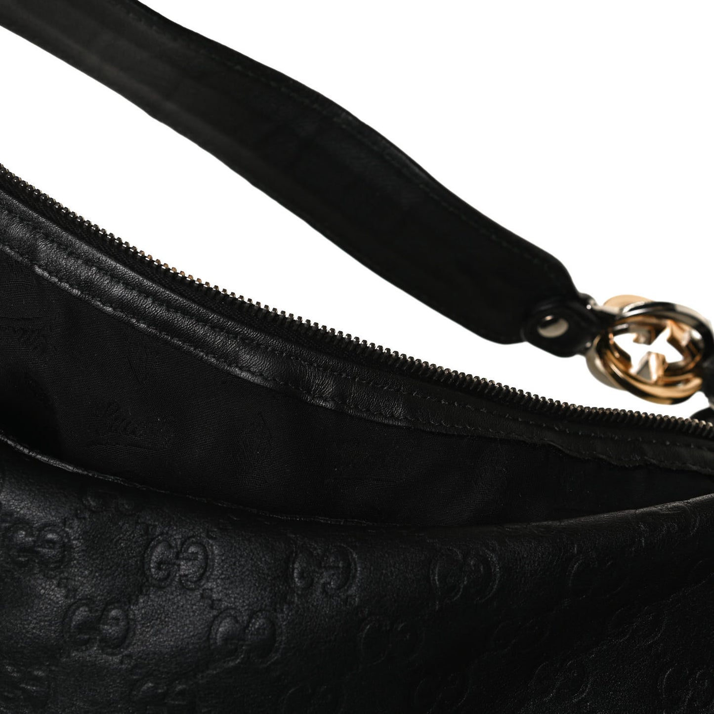 Guccissima Large GG Twins Hobo Black