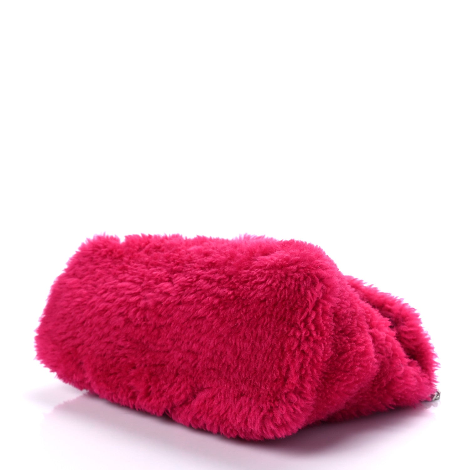 Saint Laurent Merino Shearling Lambskin Quilted Small Loulou Puffer Monogram Chain Satchel Fuchsia 6 of 6