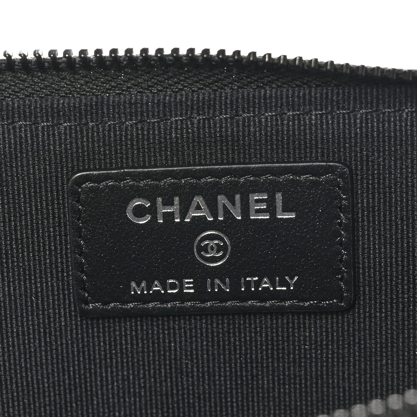 Lambskin Quilted Zip Card Holder So Black