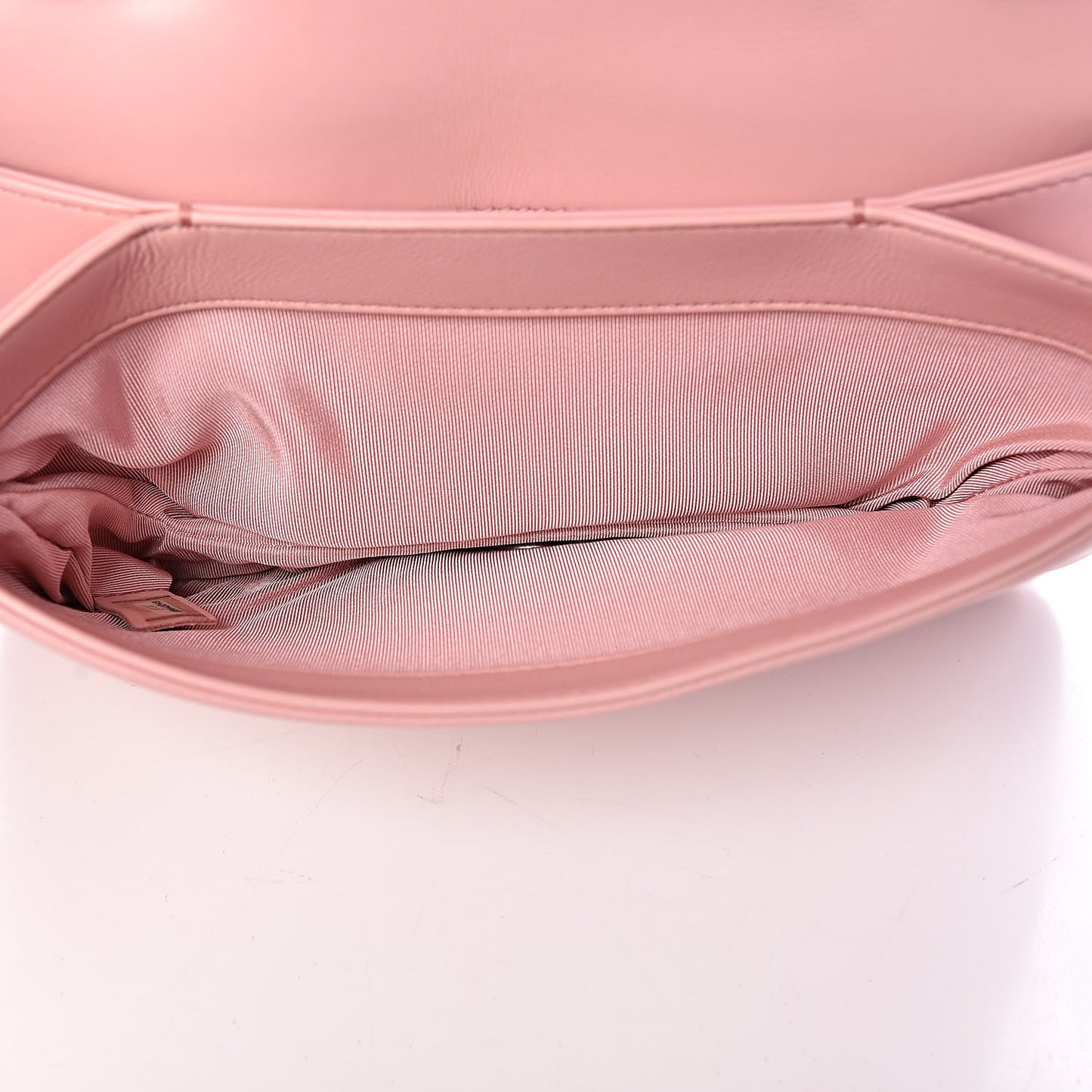Calfskin Studded Chevron Quilted Flap Pink