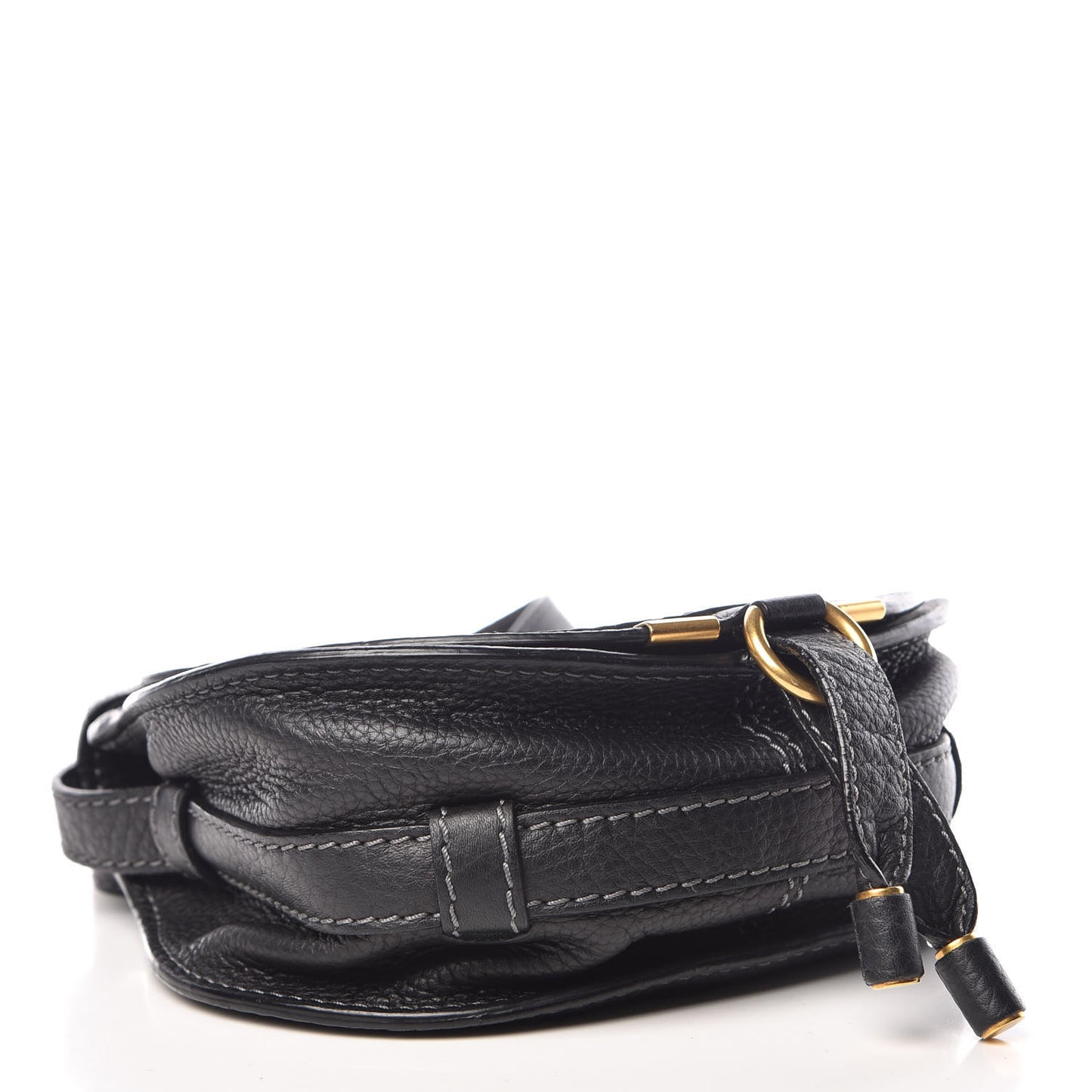 Calfskin Mini Marcie Round Crossbody Bag Black