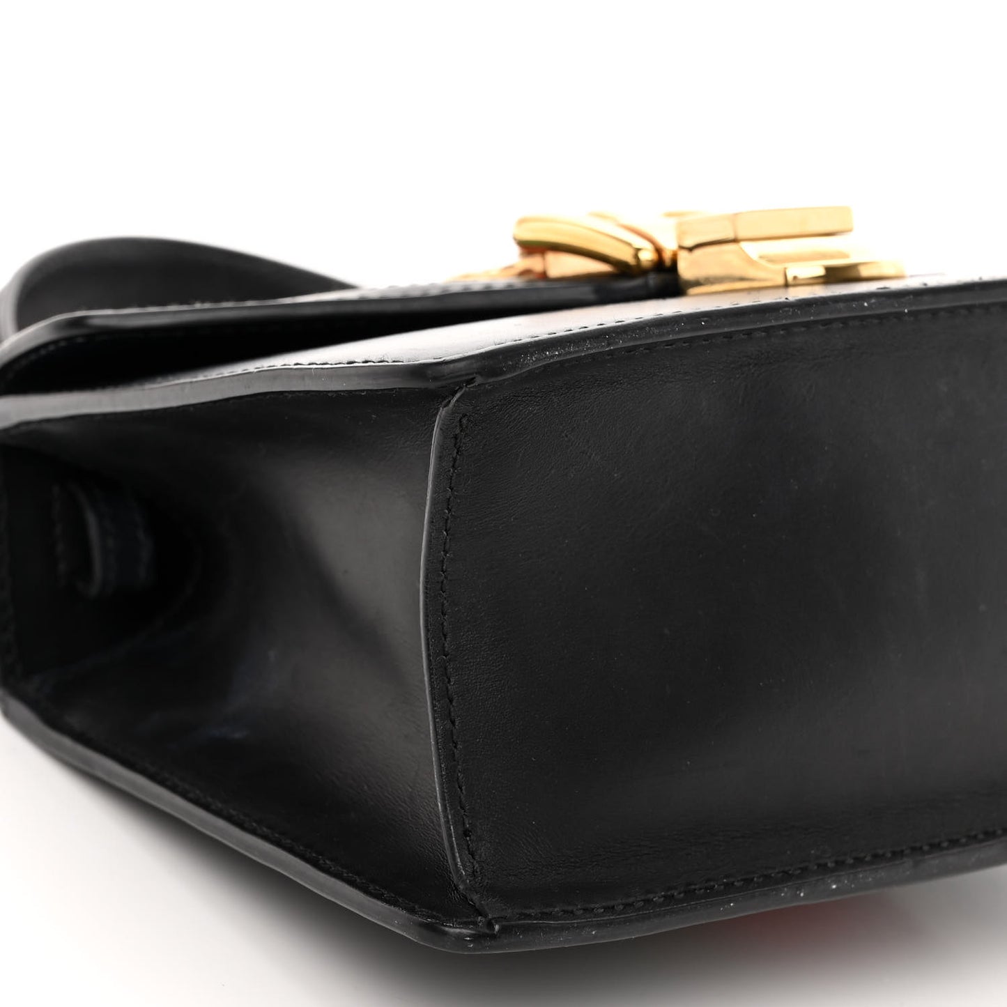 Calfskin Mini Sylvie Top Handle Bag Black
