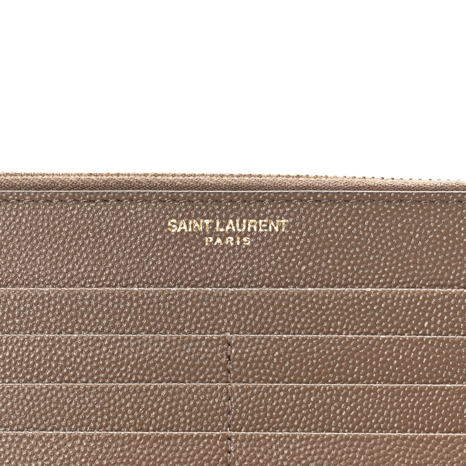 Saint Laurent Grain De Poudre Monogram Uptown Wallet Dark Beige 7 of 9