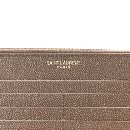 Saint Laurent Grain De Poudre Monogram Uptown Wallet Dark Beige 7 of 9