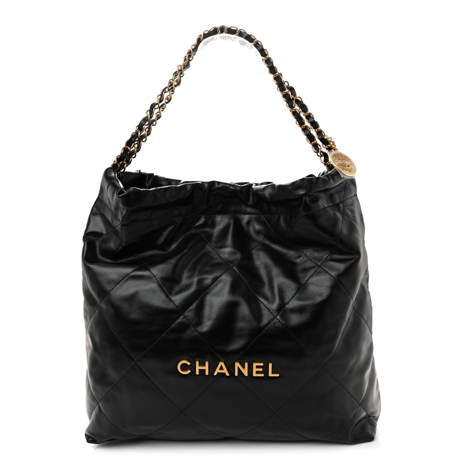 Chanel Shiny Calfskin Quilted Chanel 22 Black 1 of 11