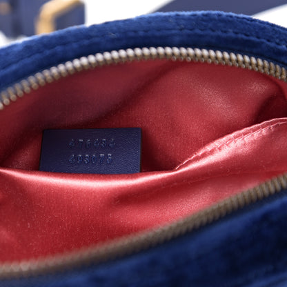 Gucci Velvet Matelasse GG Marmont Belt Bag 85 34 Cobalt Blue 6 of 9