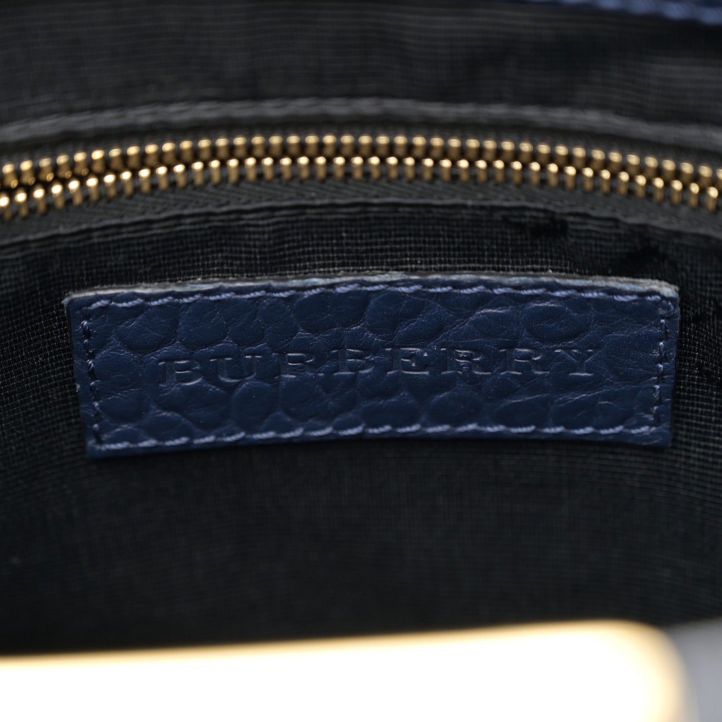 Signature Grain Small Clifton Bag Navy Blue
