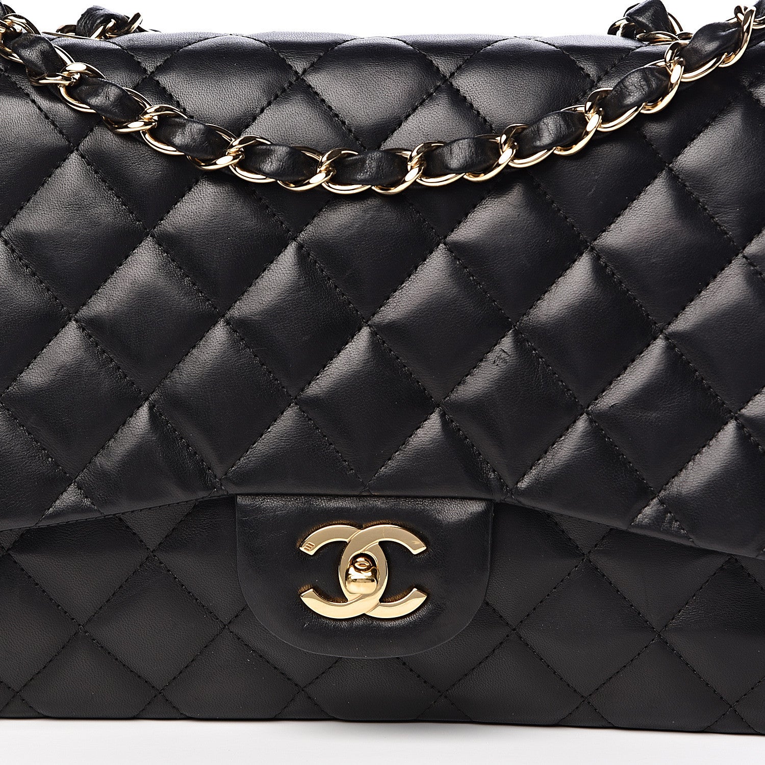 Chanel Lambskin Quilted Jumbo Single Flap Black 17 of 17