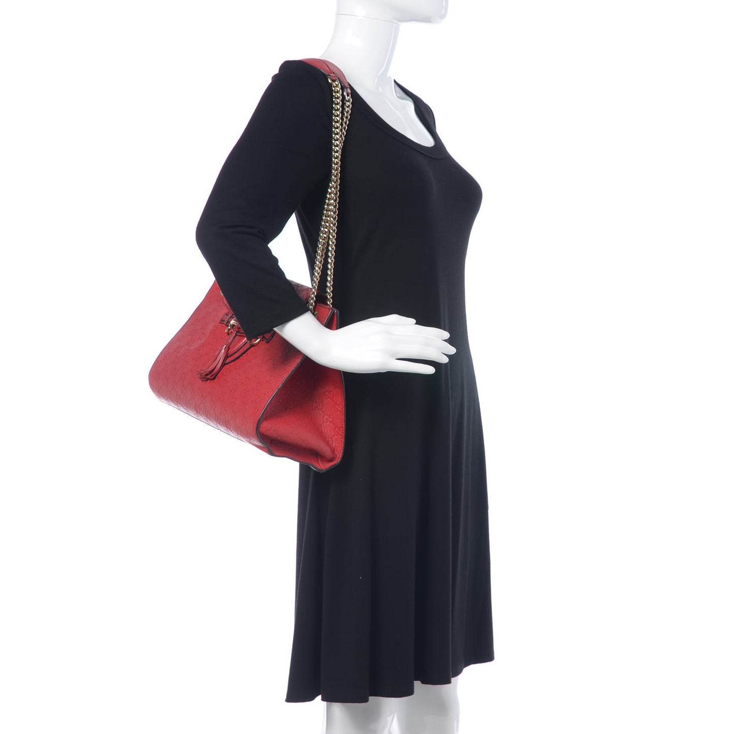 Guccissima Large Emily Chain Shoulder Bag Red
