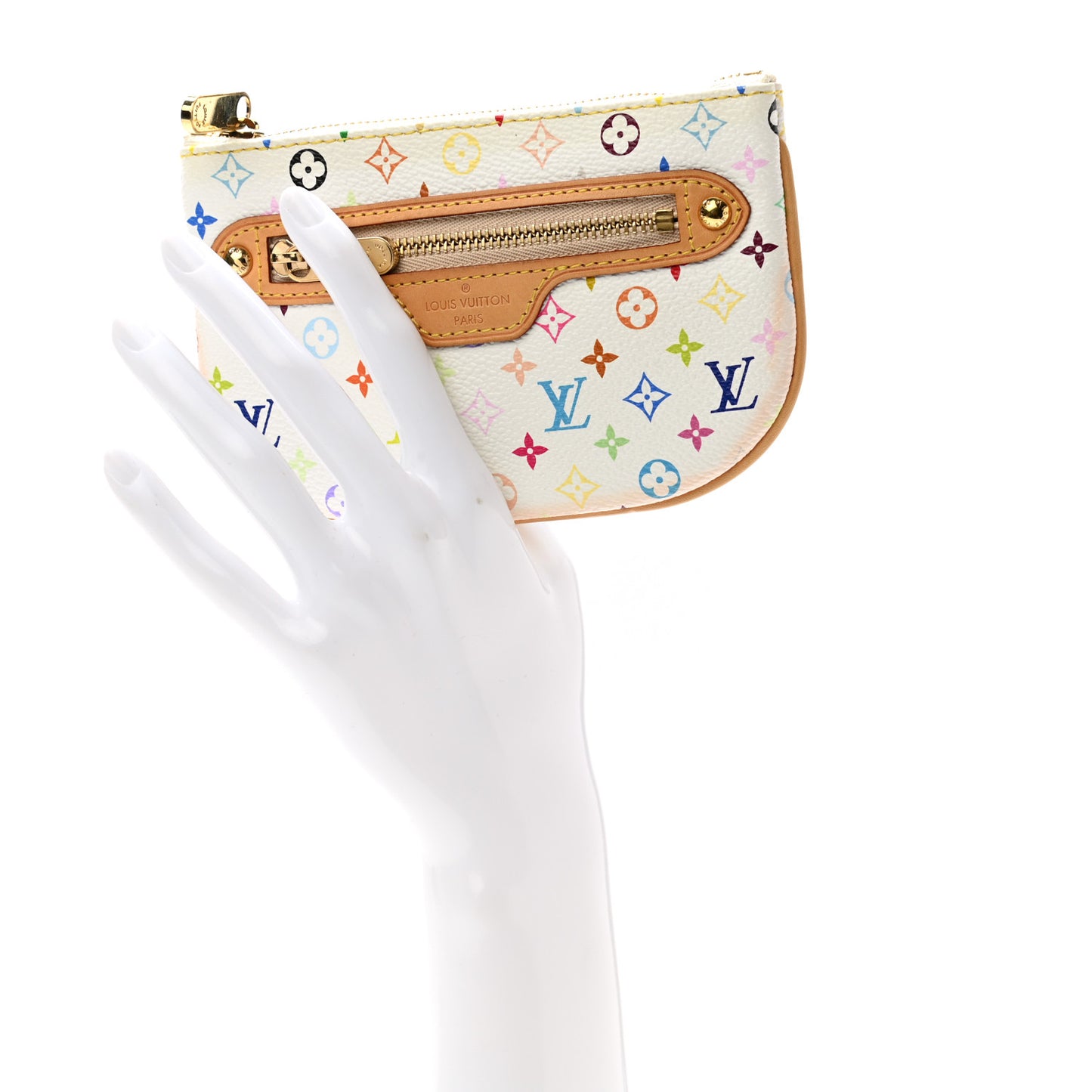 Monogram Multicolor Pochette Plate MM White
