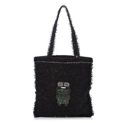 Chanel Tweed Resin Strass Large Robot Shopping Bag Black 1 of 7