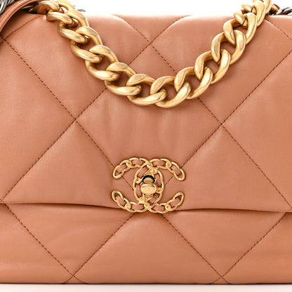 Chanel Lambskin Quilted Large Chanel 19 Flap Brown 8 of 11