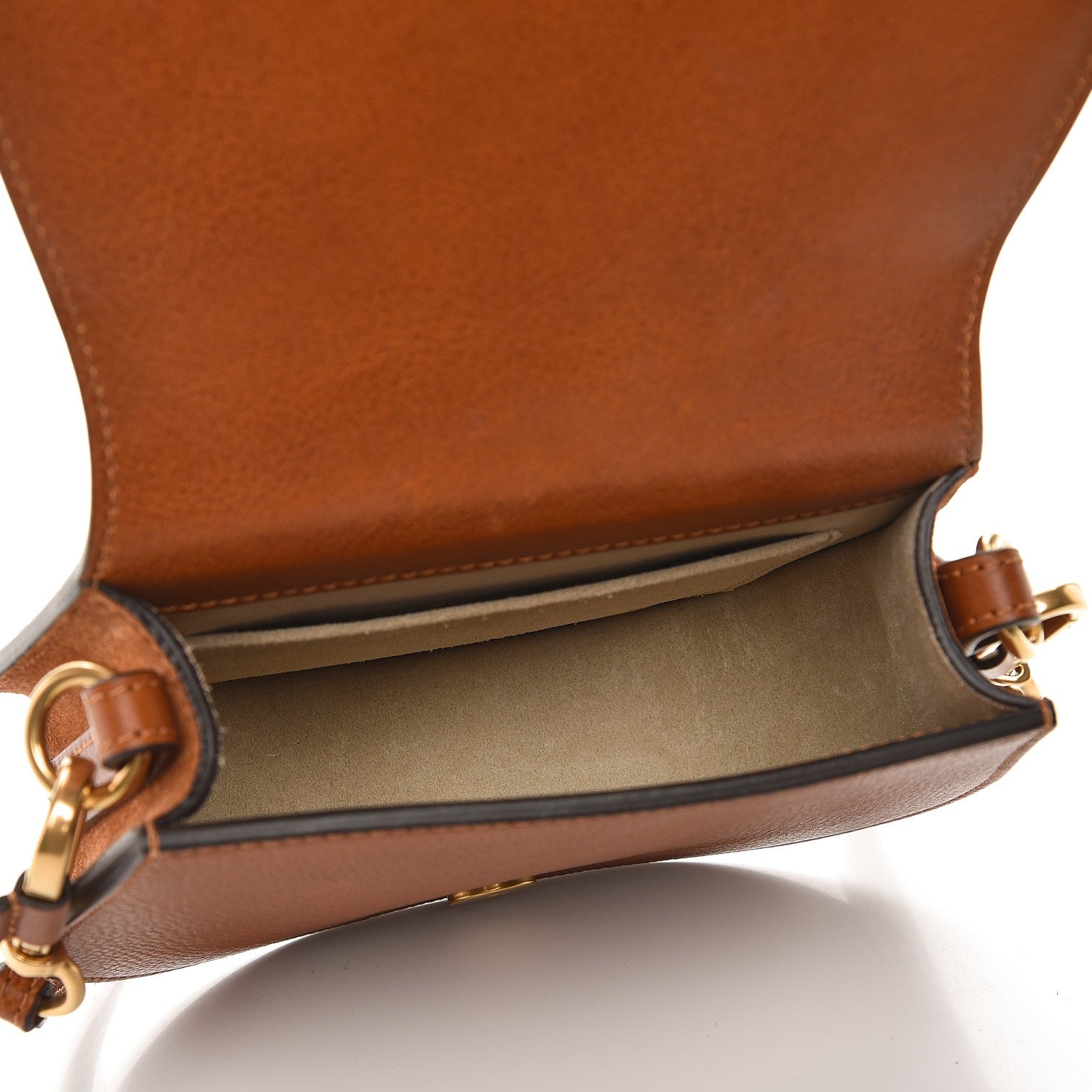 Chloe Calfskin Suede Small Nile Bracelet Bag Caramel 5 of 8